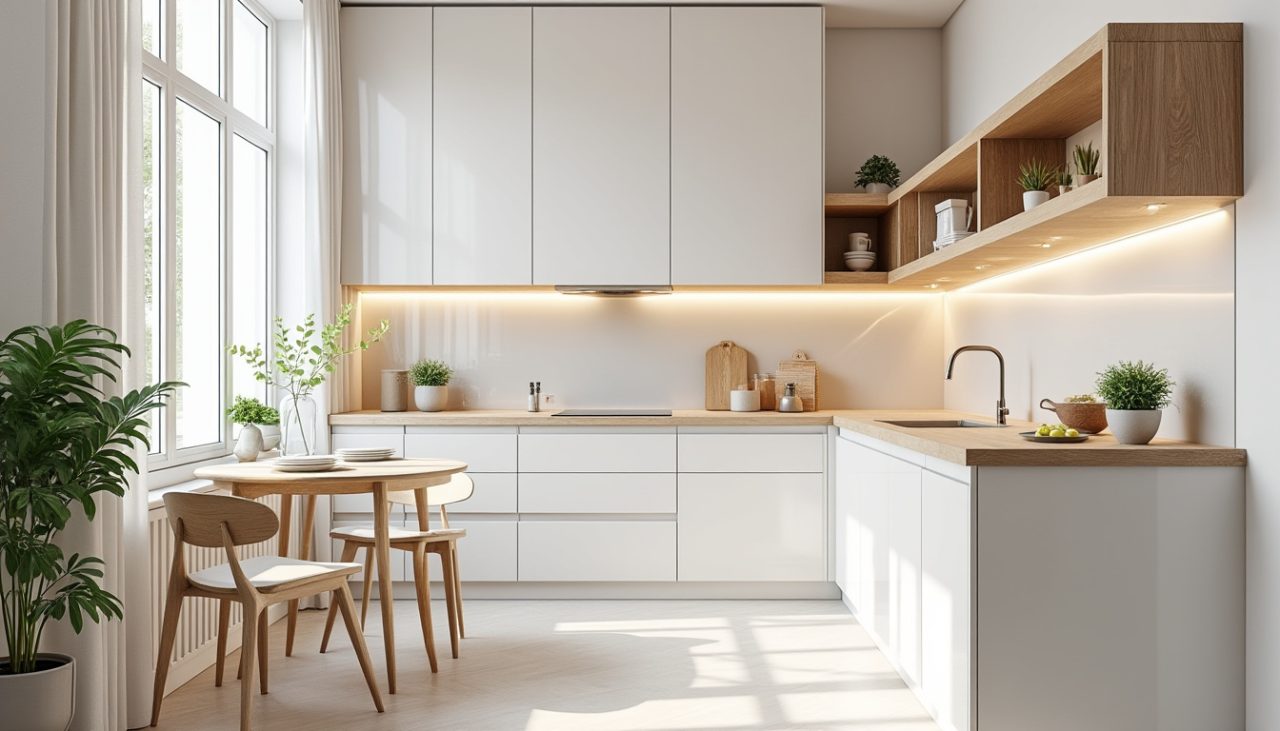 découvrez des astuces déco pour agrandir visuellement une petite cuisine : couleurs, rangements malins, éclairage et choix du mobilier.